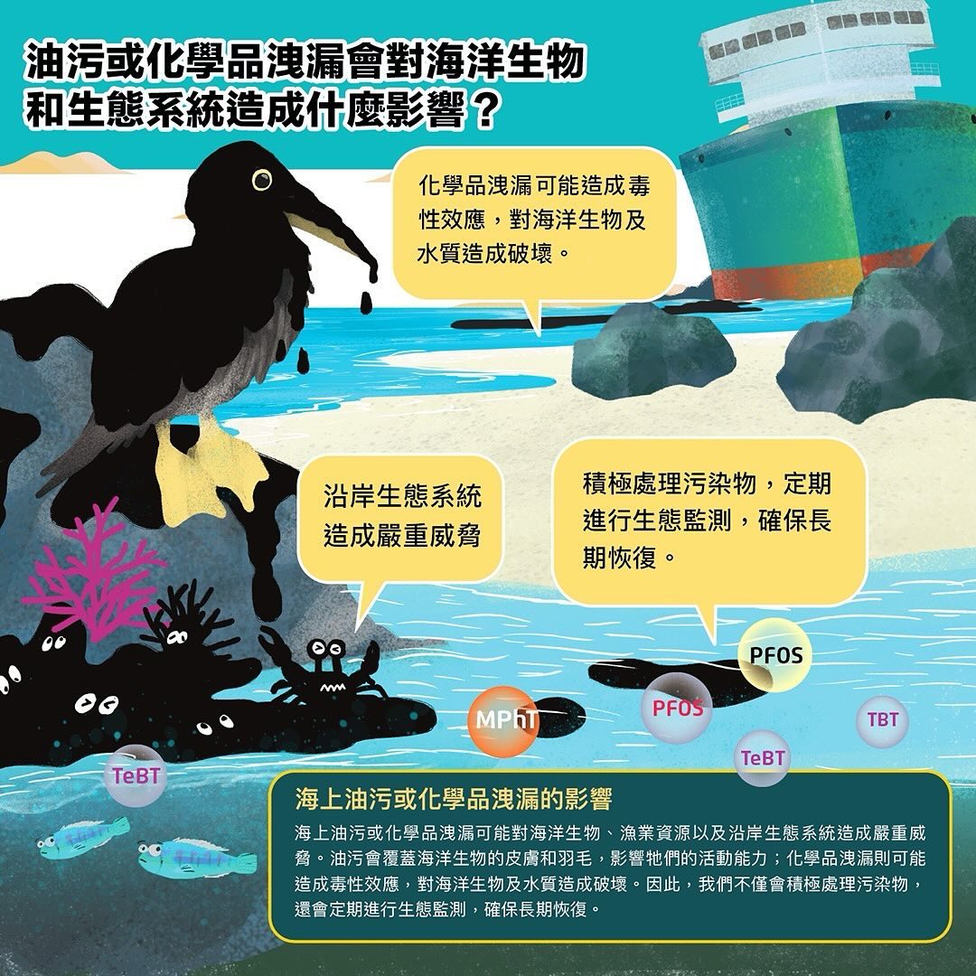 油污或化學品洩漏會對海洋生物和生態系統造成什麼影響