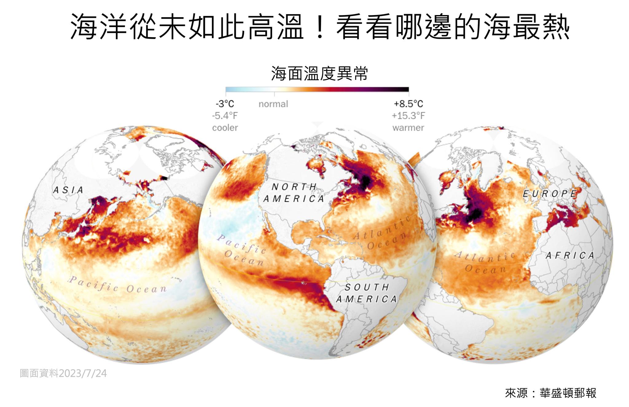 海洋比以往都還要熱示意圖