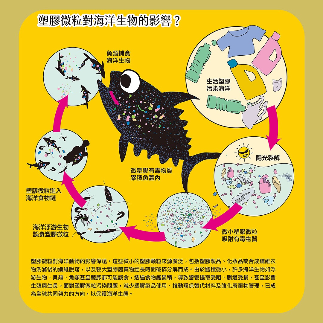 塑膠微粒對海洋動物的影響